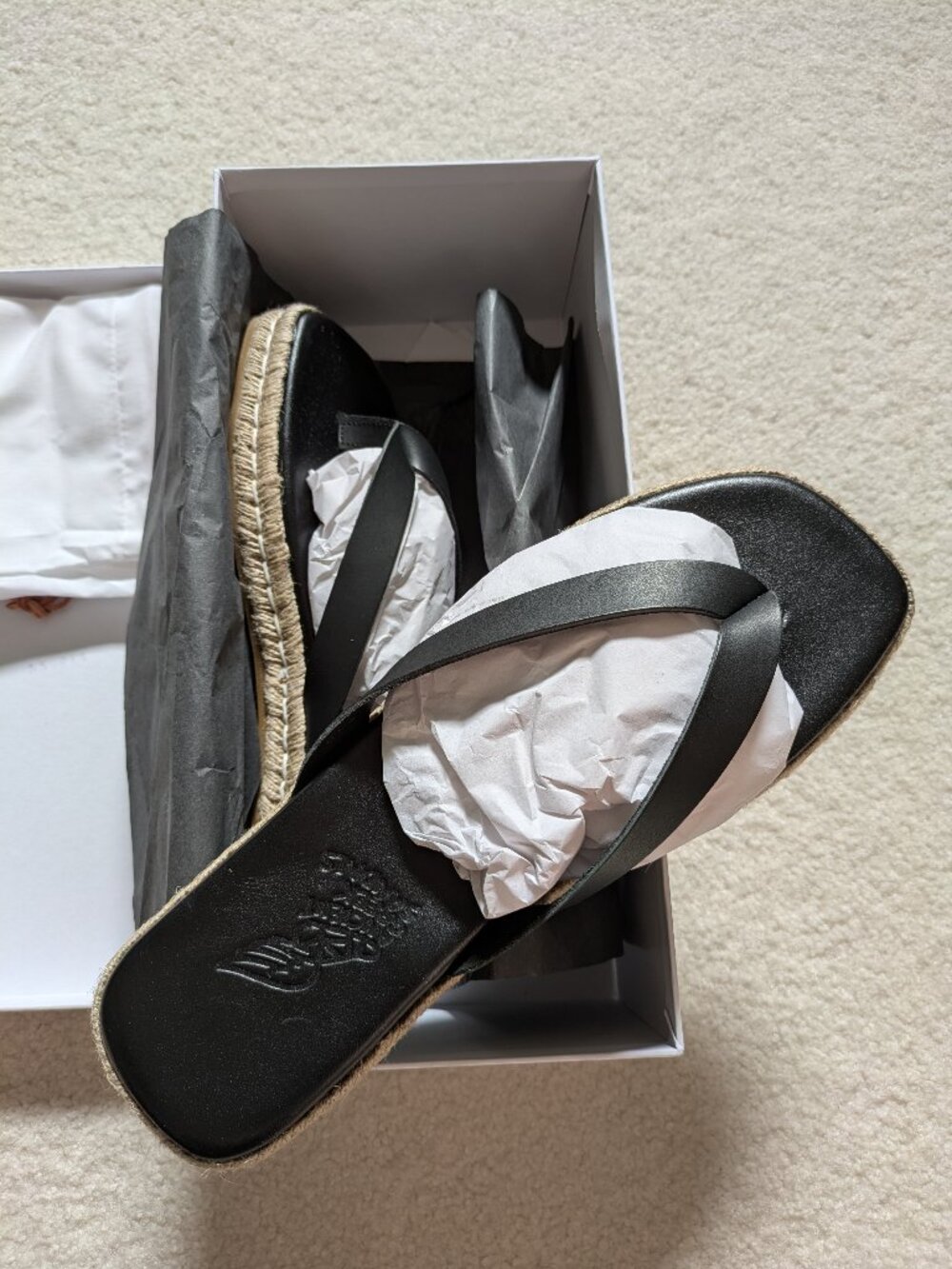 Ancient Greek Sandals Solon Espadrille Black, EU43/US10